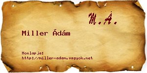 Miller Ádám névjegykártya